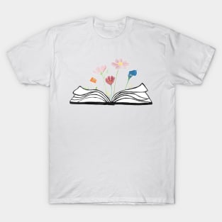 Flowers growing form a book - beautiful reading T-Shirt